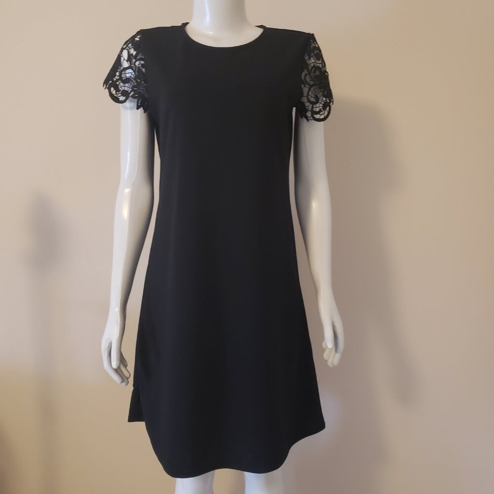 NWT Tash + Sophie Lace Sleeve Black Dress-Size S